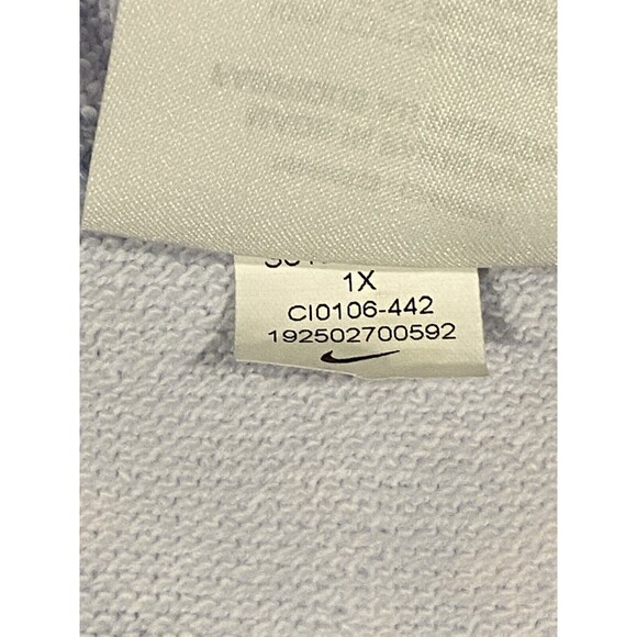 Women's Nike Big Logo Swoosh Check Cropped Sweatshirt Workout Sz 1X Cotton - Picture 5 of 10